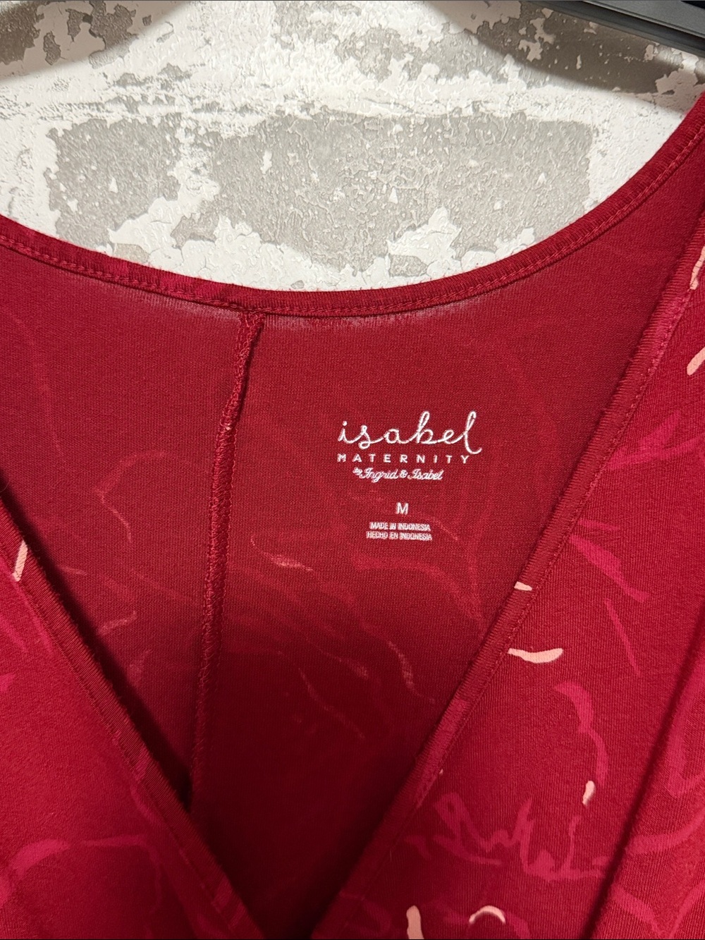 Isabel Maternity by Ingrid & Isabel Burgundy Red Nursing Wrap Dress